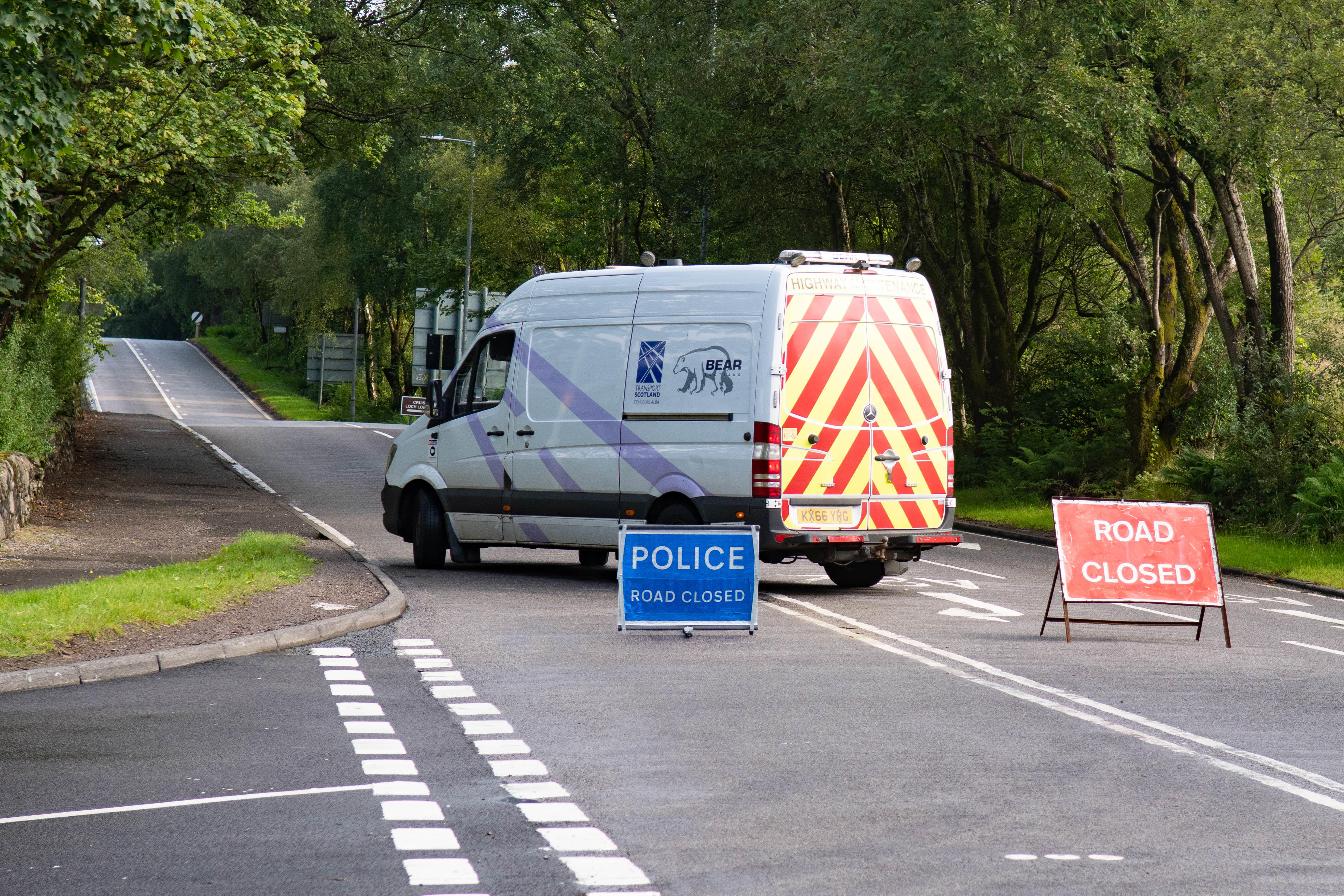 A woman and a dog were killed in a crash on the A82